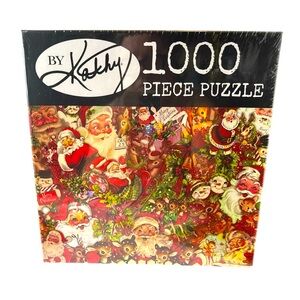 By Kathy 1000 Piece Santa Collage Puzzle w/mini poster Guide included (3-Q)
